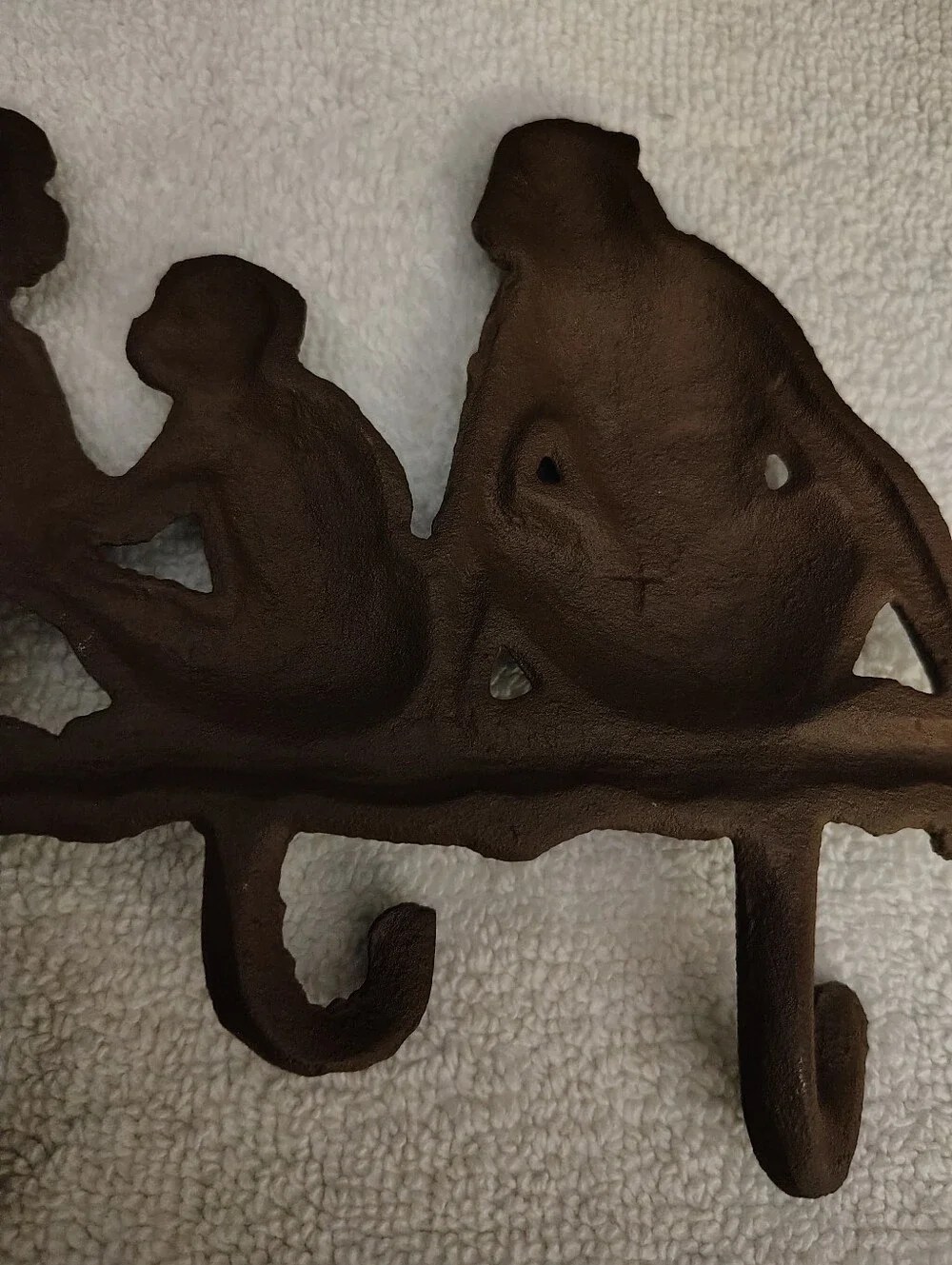 Brown Monkey Trio Wall Hook - Decorative Home Wall Decor  Cast Iron